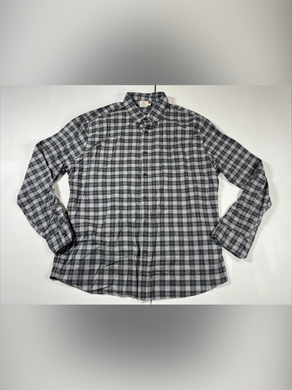 Faherty Shirt Plaid Long Sleeve Button Up Stretch Woven Casual Gray Men’s XXL